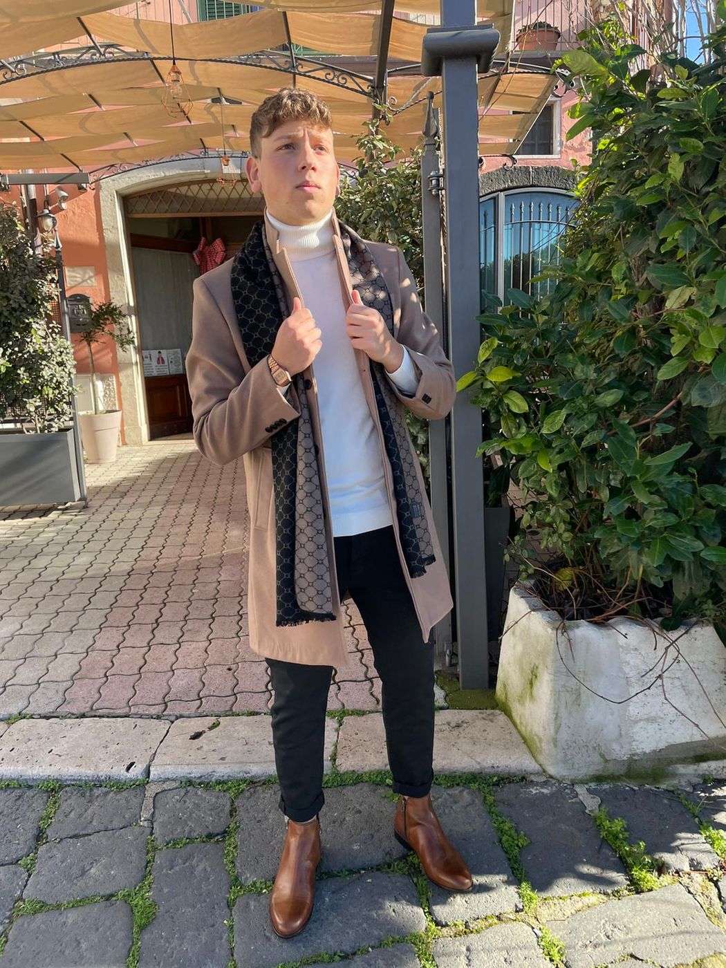 Cappotto panno slim