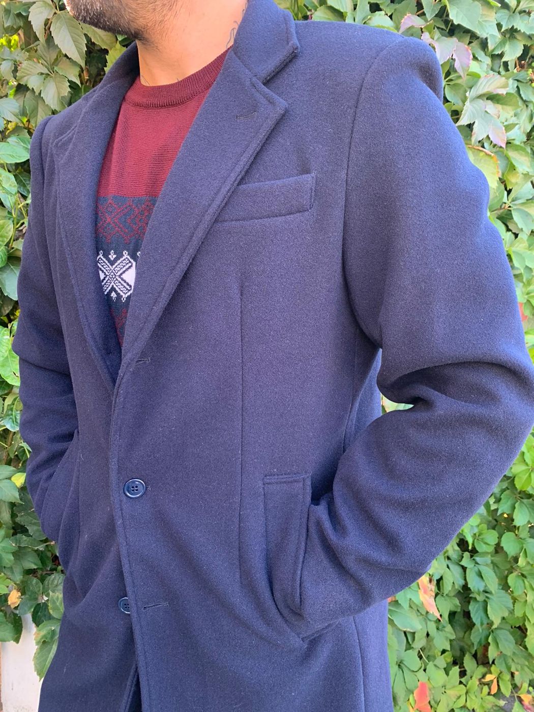 Cappotto panno slim
