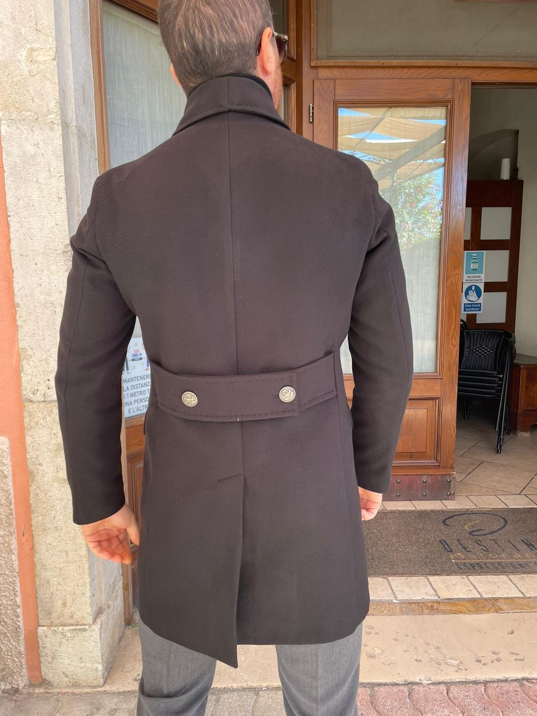 DOUBLE-BREASTED Dolomiti coat with shawl collar and martingale