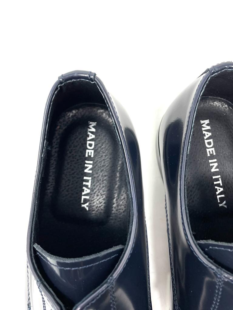Scarpa elegante vera pelle abrasivata fondo cuoio made in italy