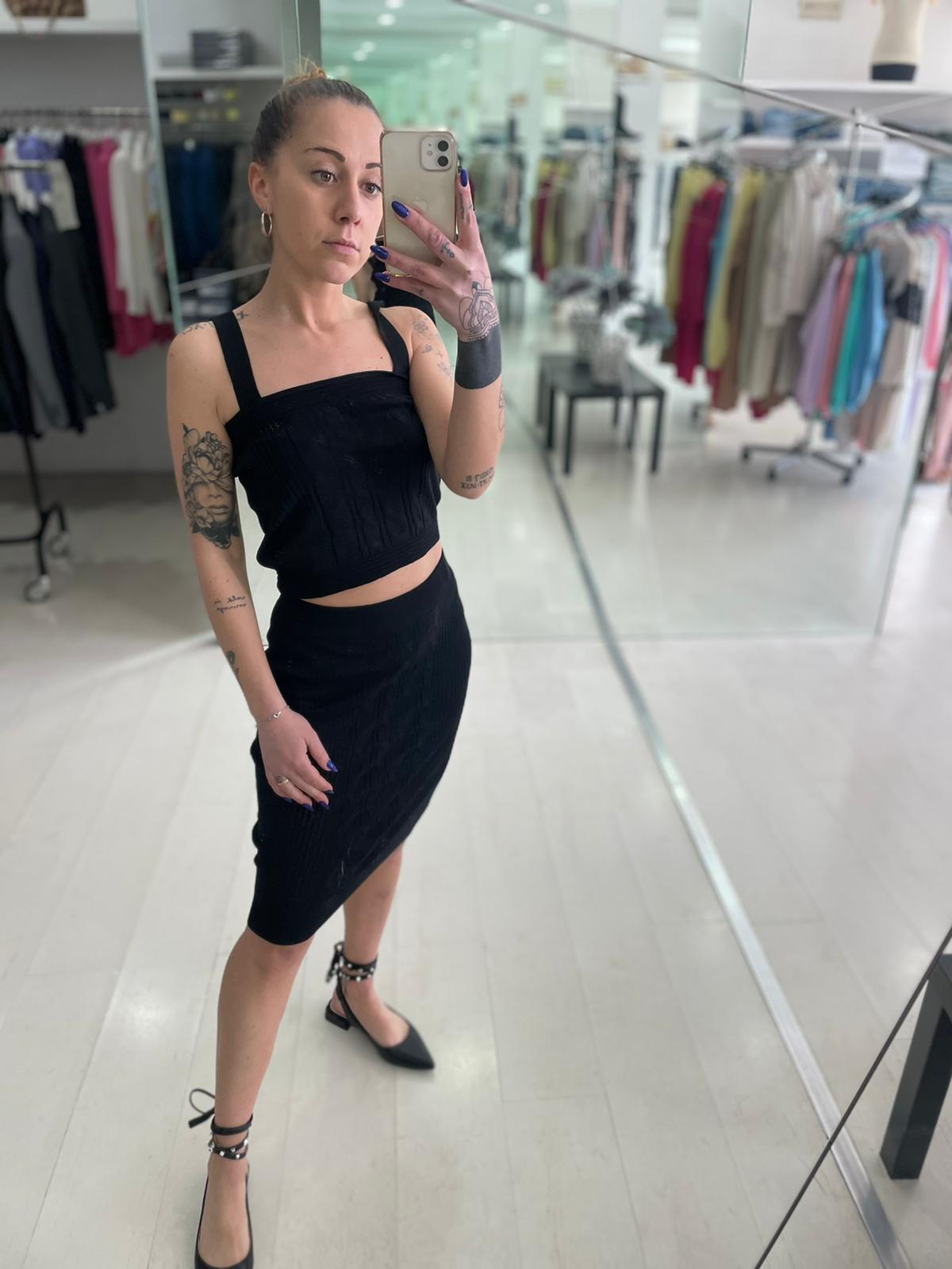 Coordinato donna con gonna e top filo - Bibop Fashion