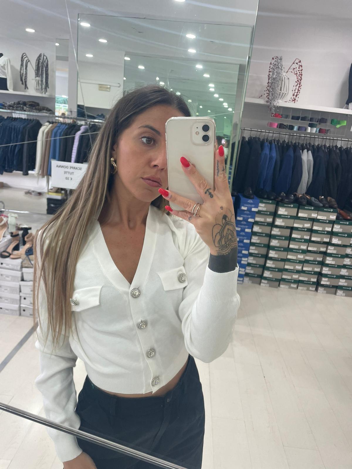 Cardigan bottoni gioiello