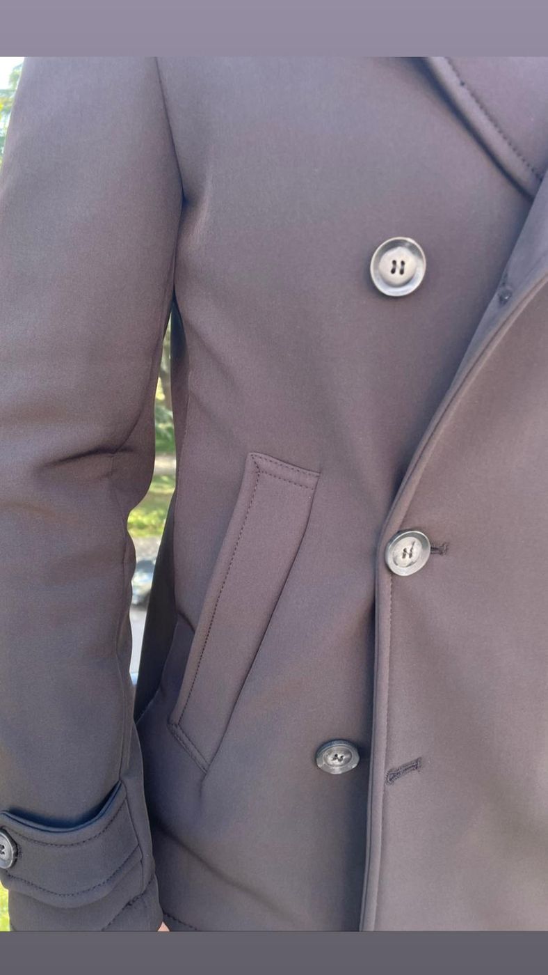 Short double-breasted coat mod.Urali fabric. technician