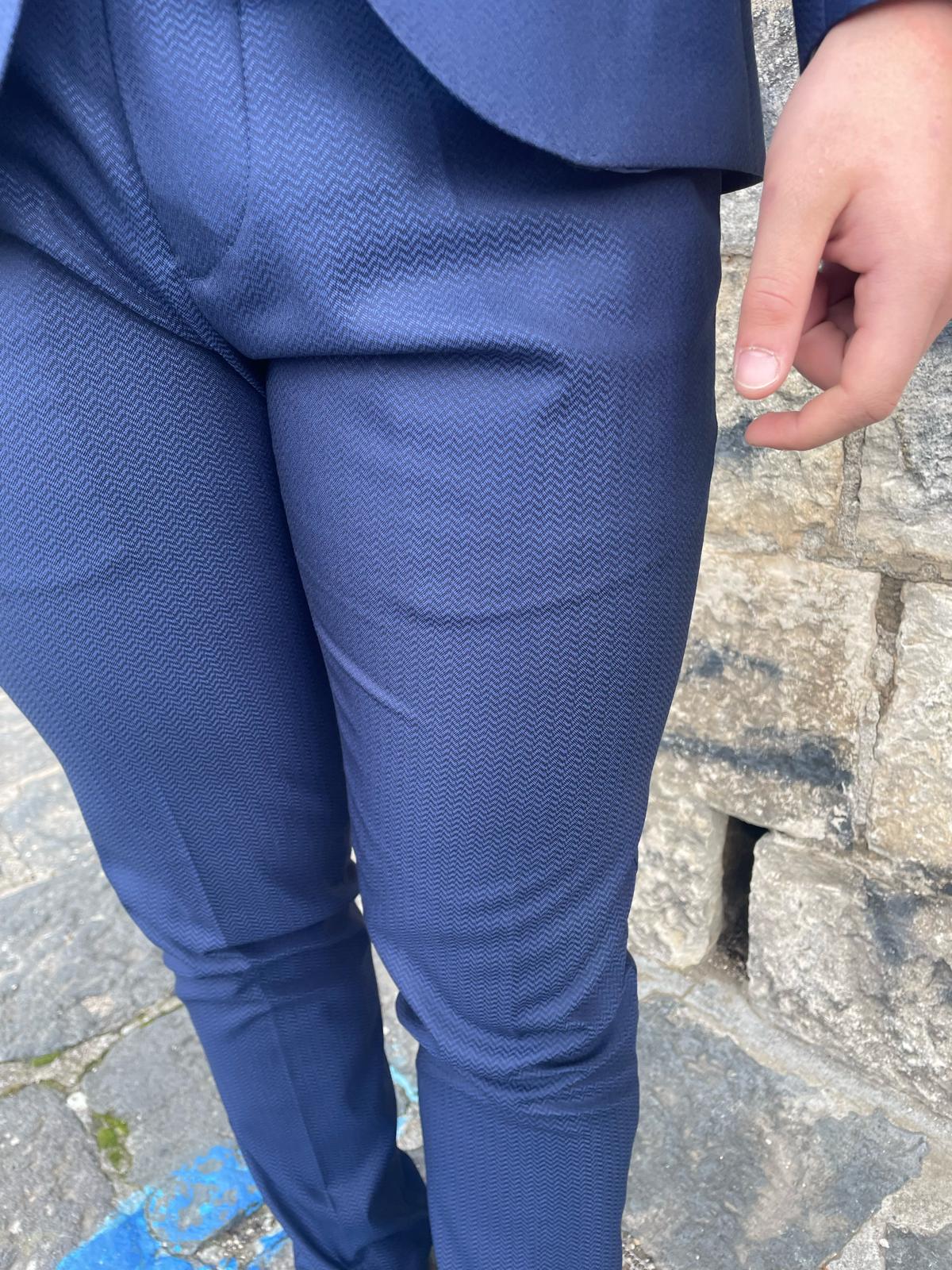 Abito 2 pezzi completo tessuto damascato revers di raso mod. Francini S17 milano