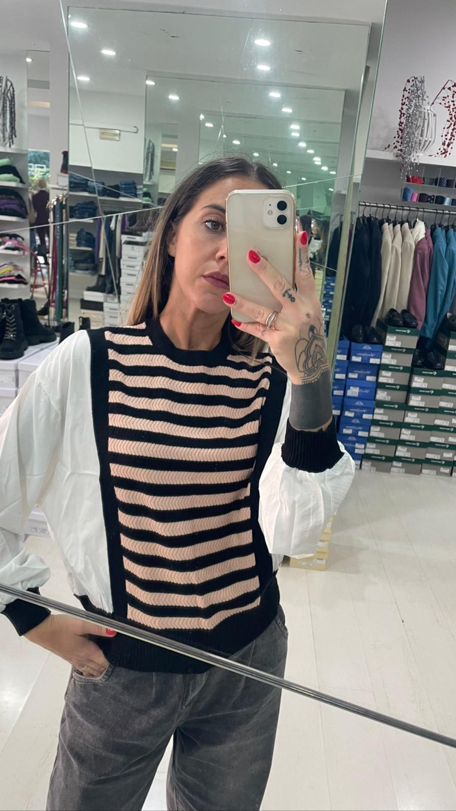 Maglia gilet a righe