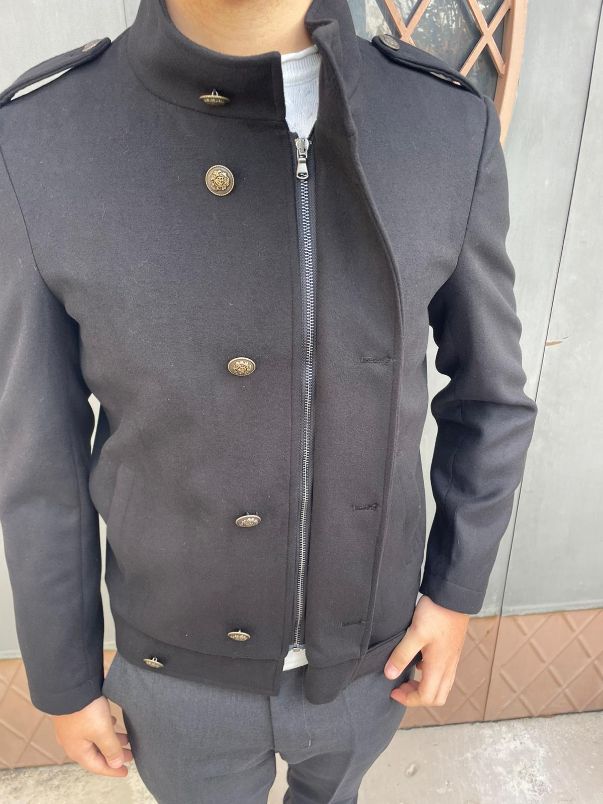 Cappottino Morf S17 Milano corto di panno bottoni brunito
