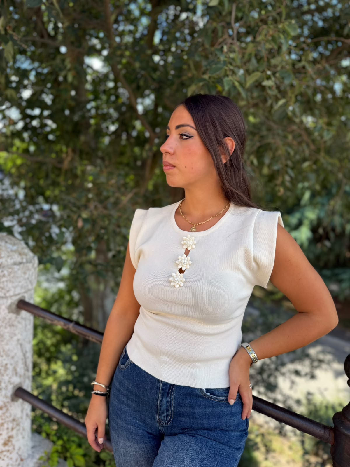 Gilet Donna in Filo con Perle