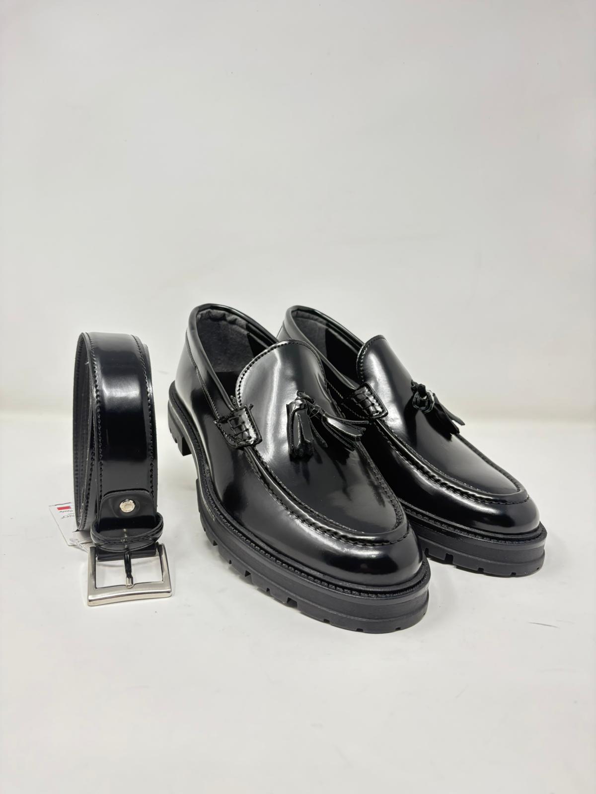 Mocassino nappine pelle abrasivata fondo gomma MADE IN ITALY