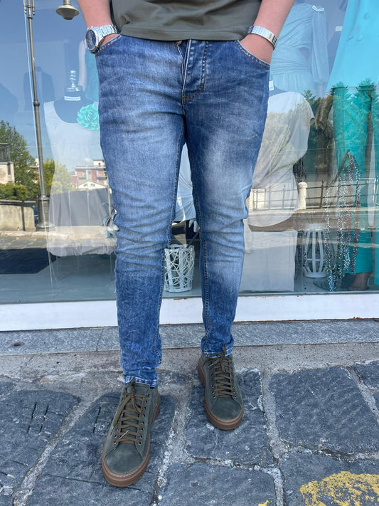 jeans effetto marmorizzato uomo slim fit