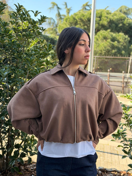 Giubbotto Donna in Eco Camoscio – Vestibilità Over