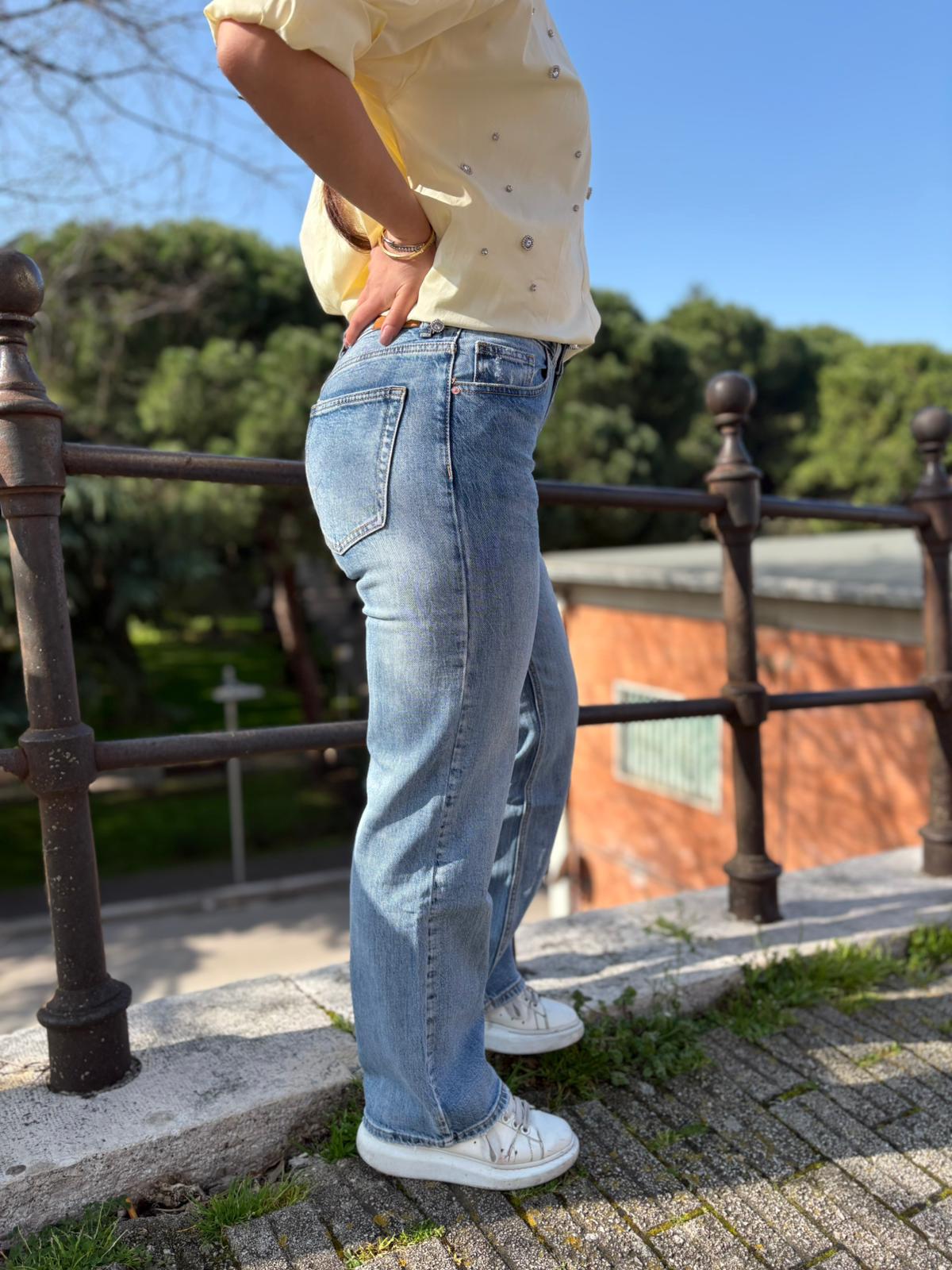 Jeans donna gamba larga