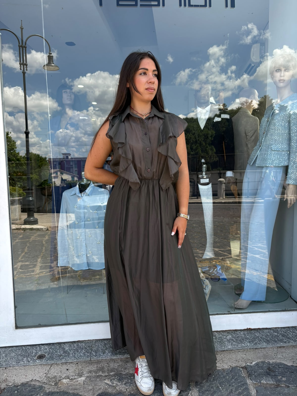 Abito Lungo in Mussola con Rouge – Donna