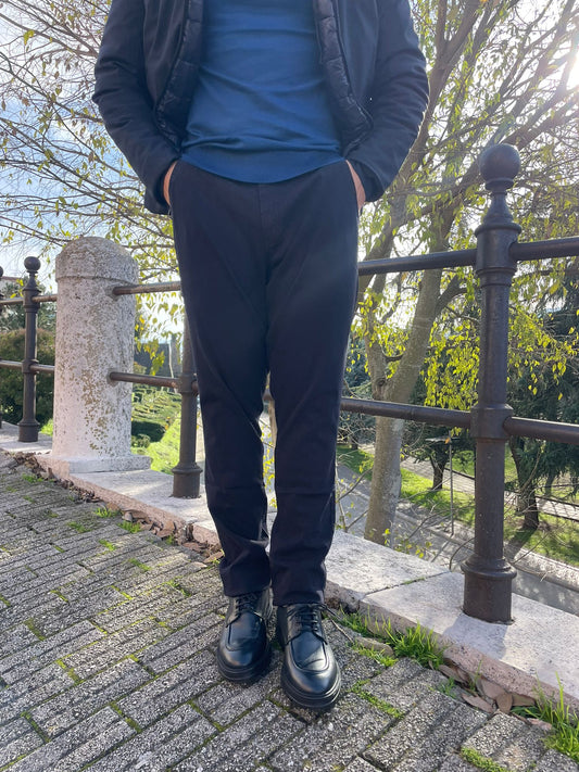 Pantalone  tasca america tessuto diagonale elasticizzato