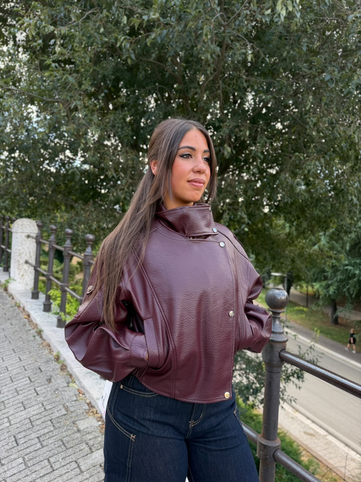 Giubbotto Donna in Ecopelle con Elastico