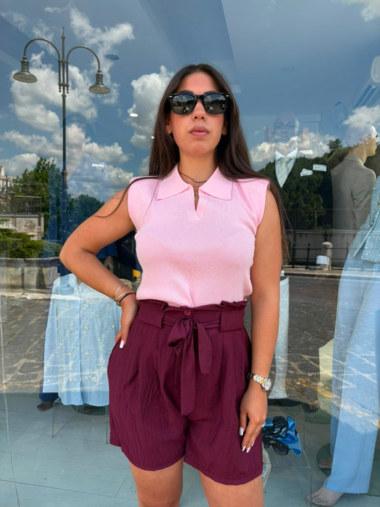 Polo Donna in Filo con Spalline