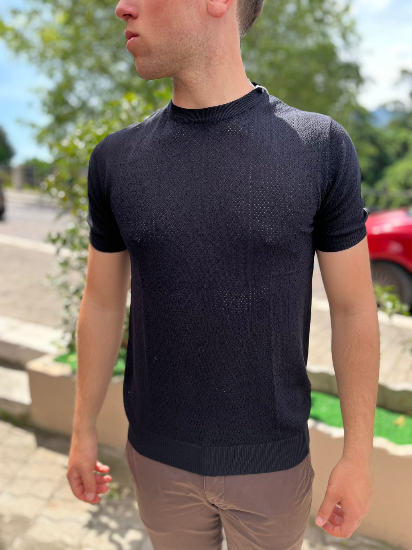Maglia Uomo Sotto Giacca con Micro Fori