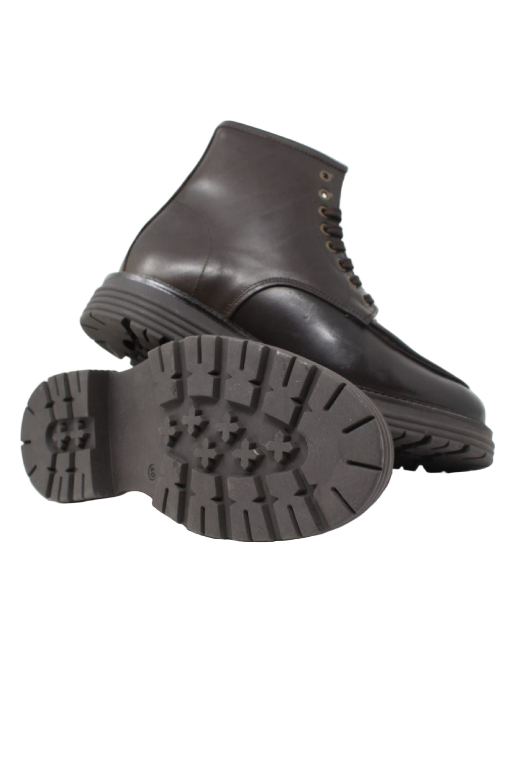 Stivaletto scarponcino vitello pelle spazzolata made in Italy fondo vibram