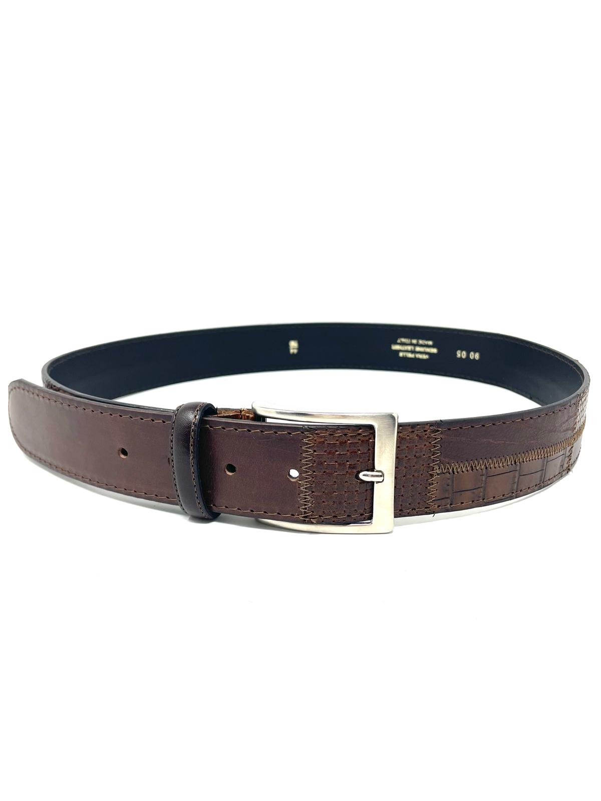 Cintura Uomo in Vera Pelle Patchwork – Toni del Marrone