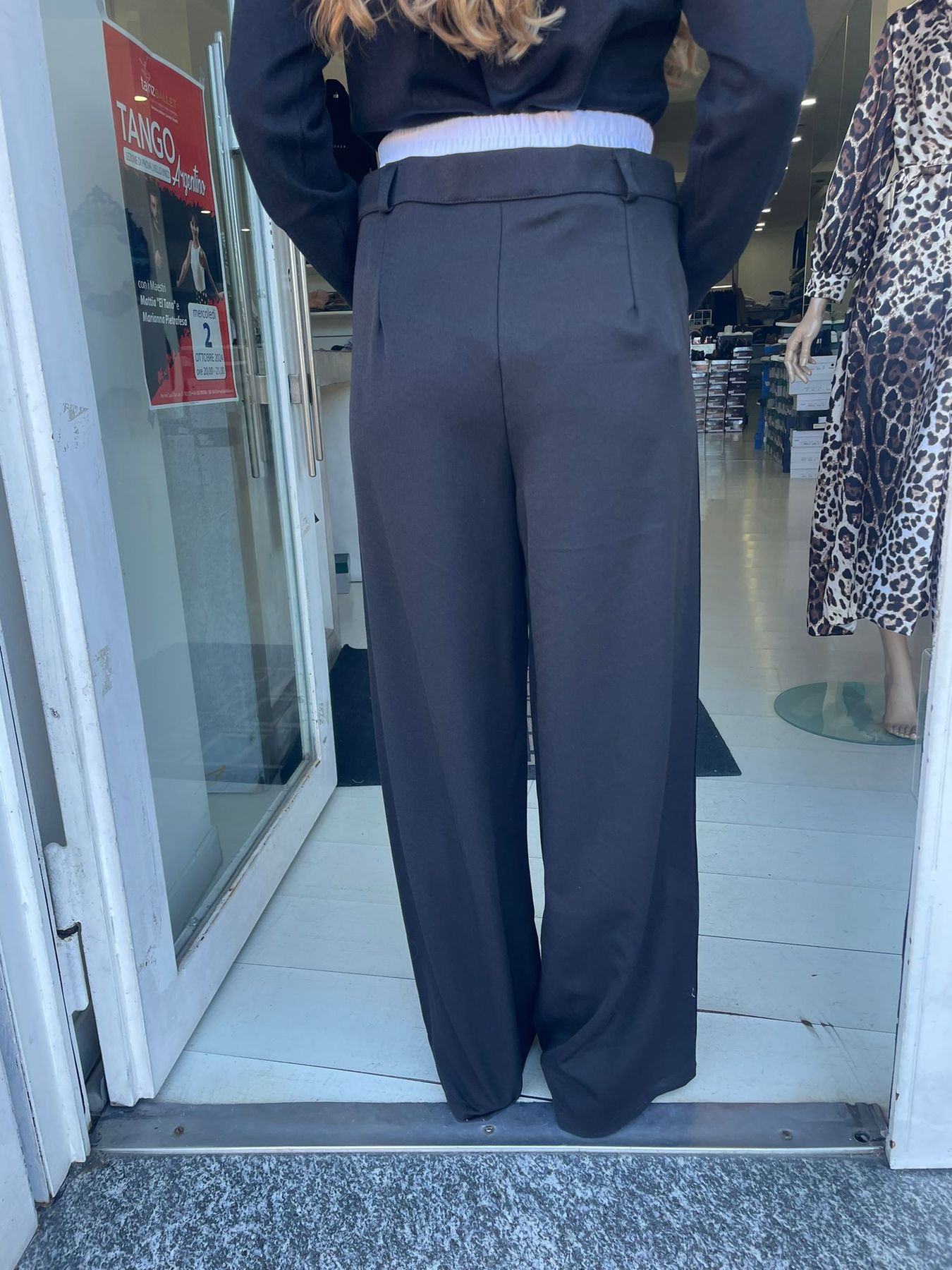 pantalone palazzo effetto boxer