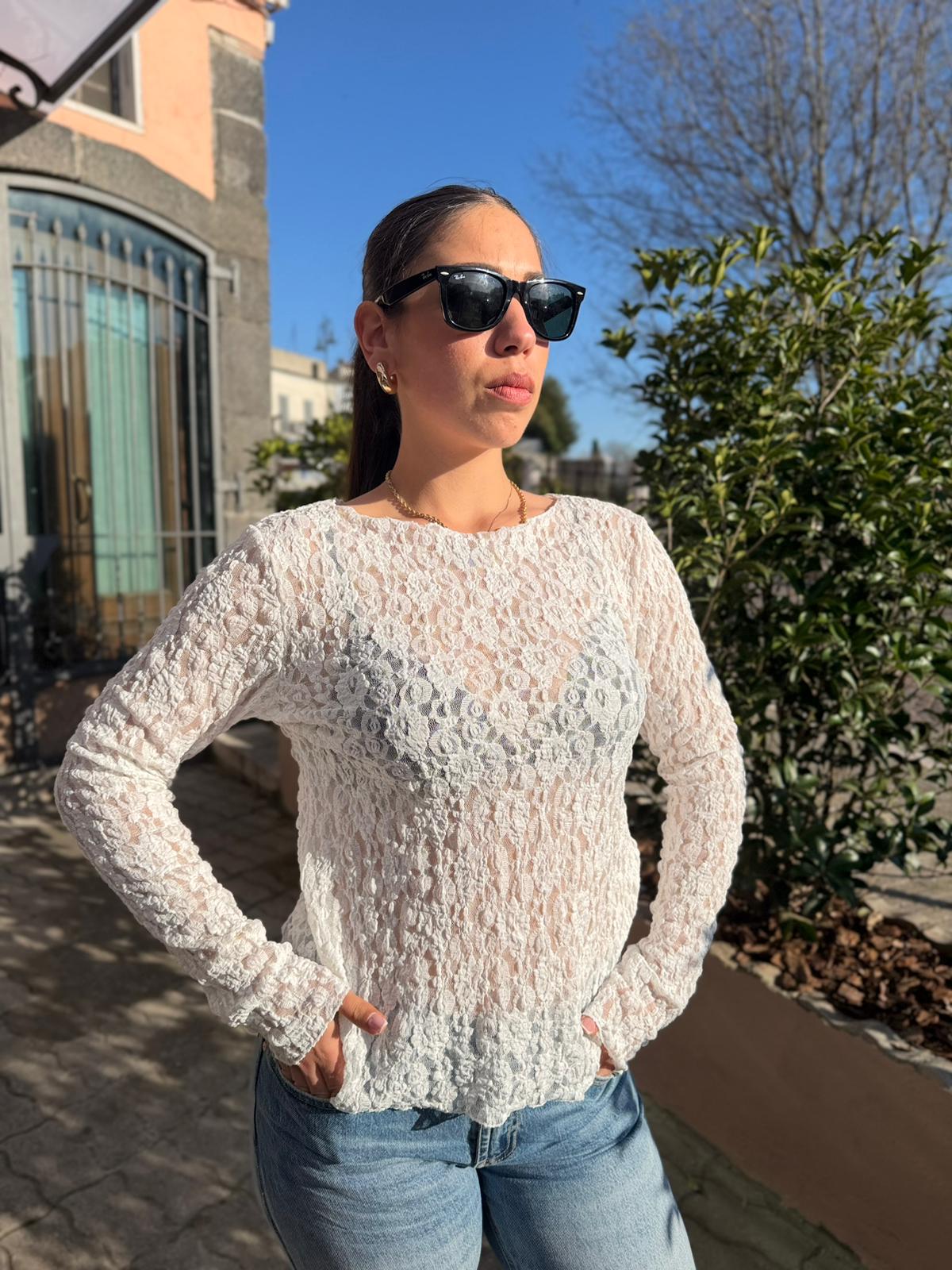Maglia in Pizzo – Donna (Da Indossare Sotto Giacca)