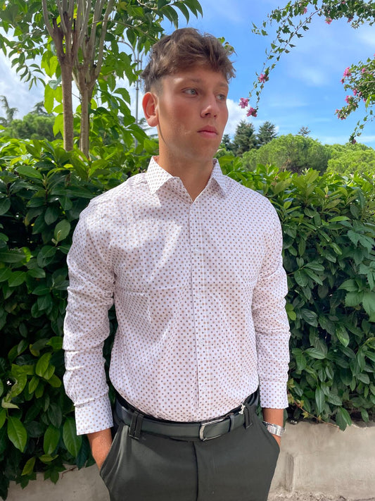camicia fantasia uomo slim elasticizzata