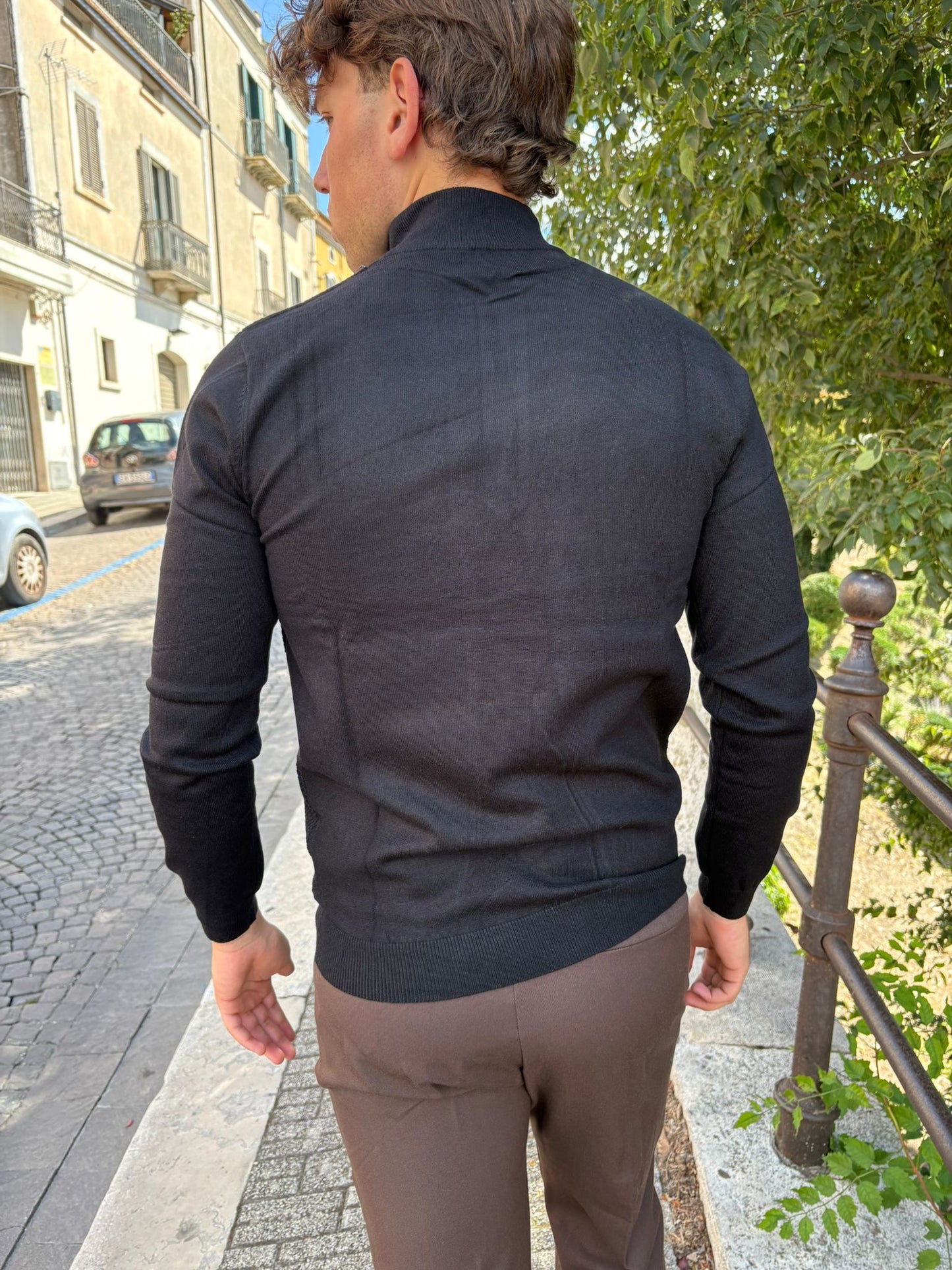 Maglia uomo zip manica lunga