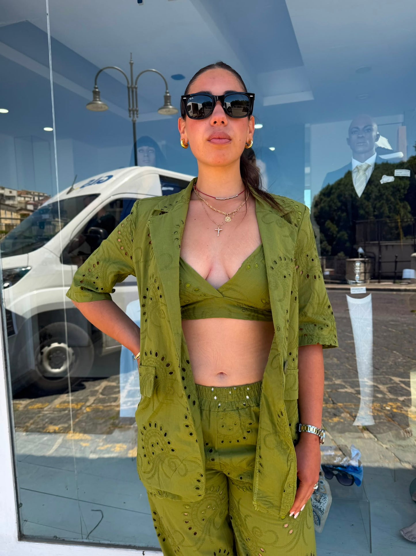 Completo Donna 3 Pezzi in Pizzo San Gallo