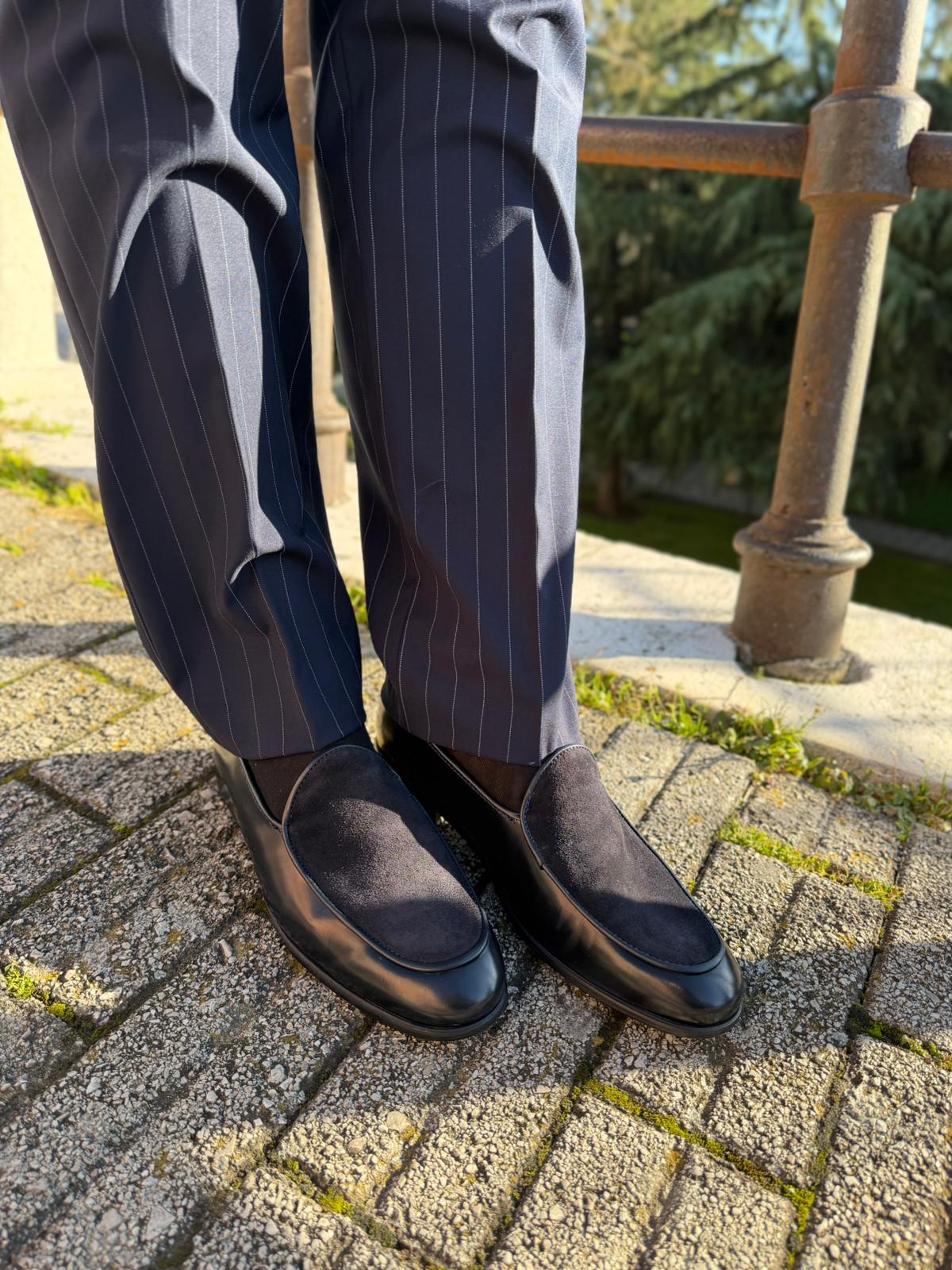 Abito Uomo Gessato Modello Michelangelo – Petto a Lancia Slim Sartoriale