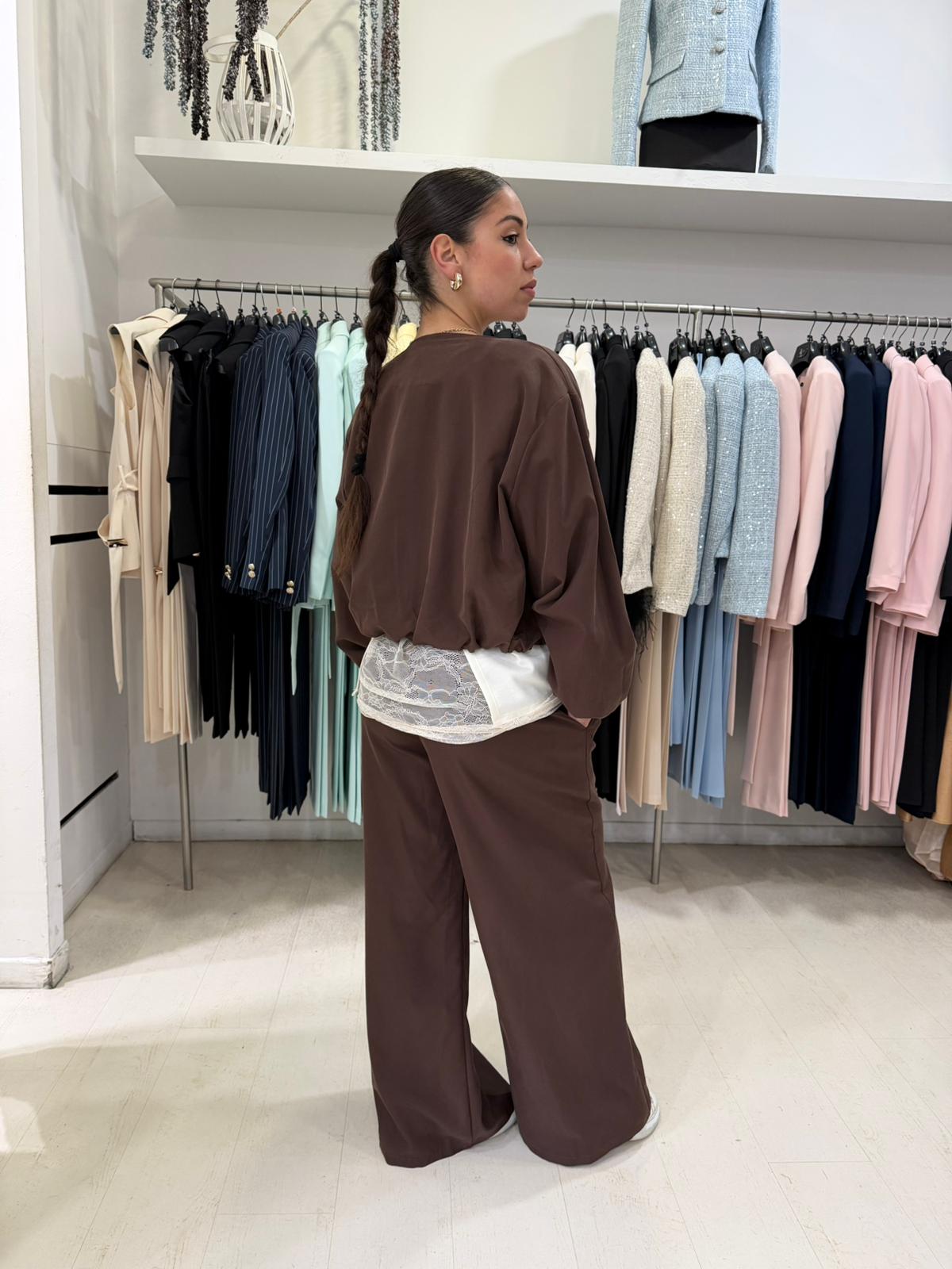 Giubbotto Boxy Crop in Tessuto Cupro – Donna