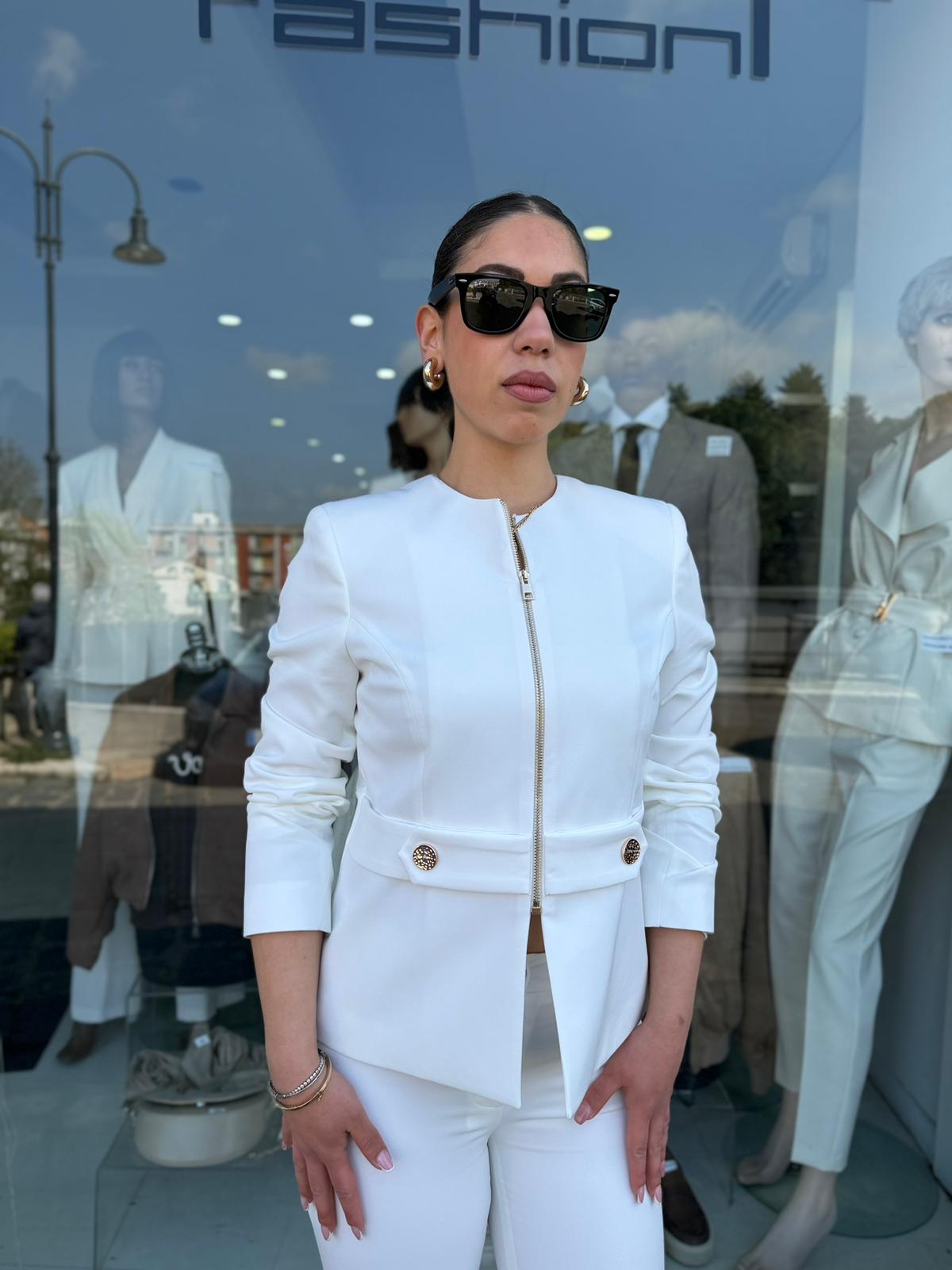Completo Donna Giacca Zip e Pantalone Ampio