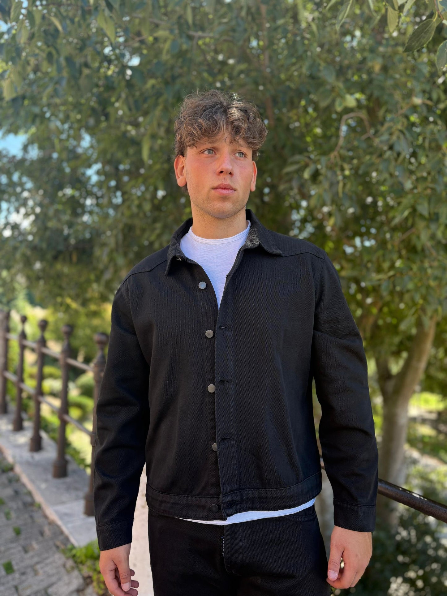 Giubbotto Uomo Jeans Colorato Modello Camicia