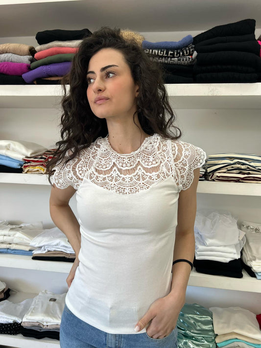 T-shirt Donna con Pizzo