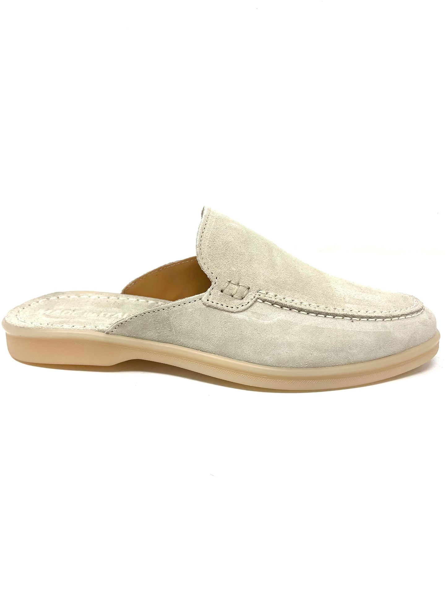 Sabot uomo in vera pelle scamosciata con fondo gomma made in italy