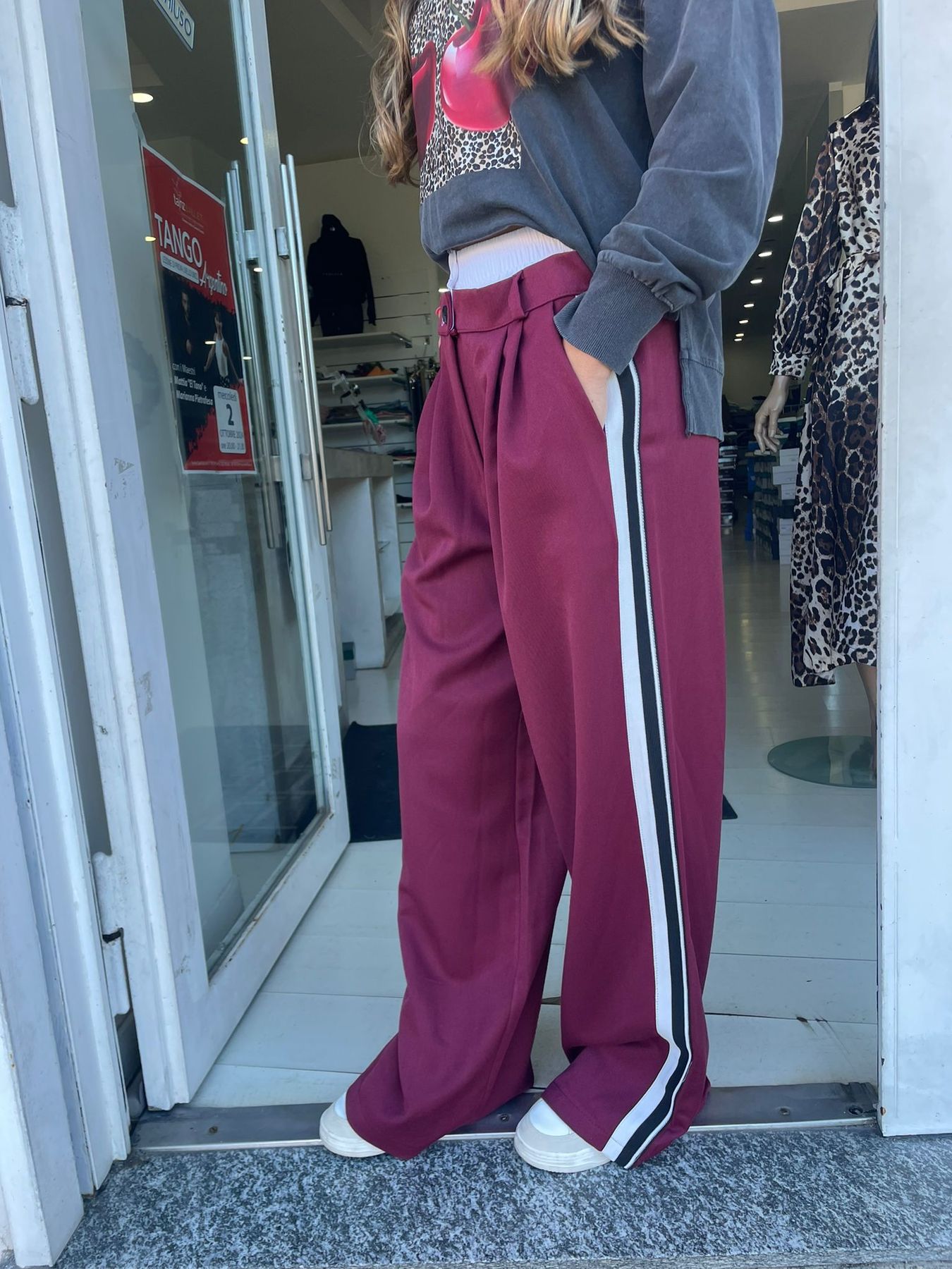 pantalone palazzo effetto boxer