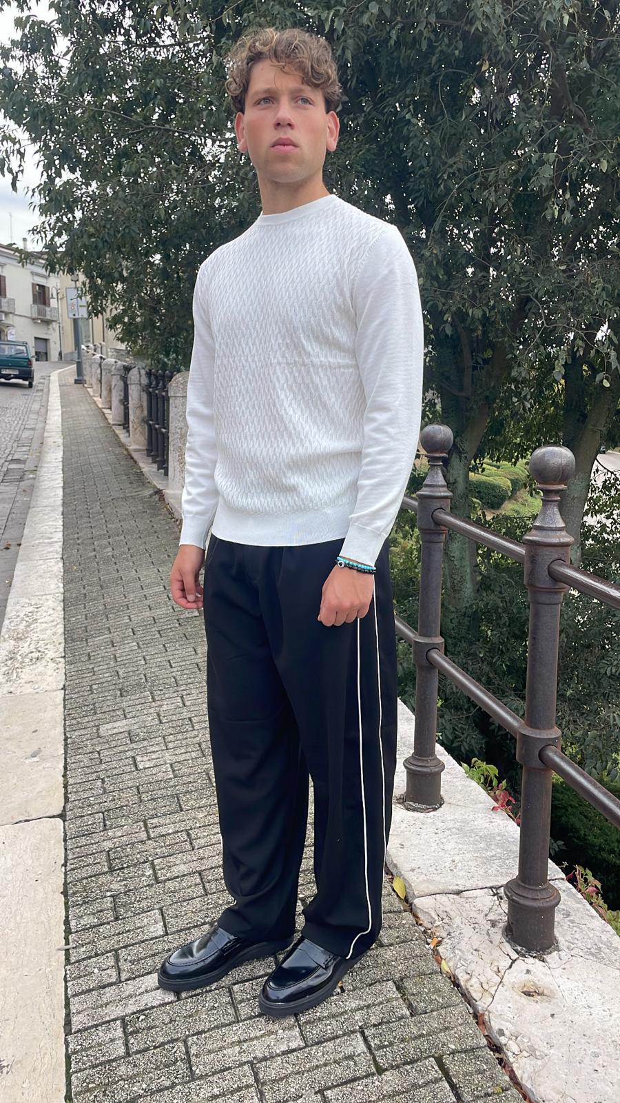 PANTALONE UOMO BAGGY CON RIGHE LATERALI