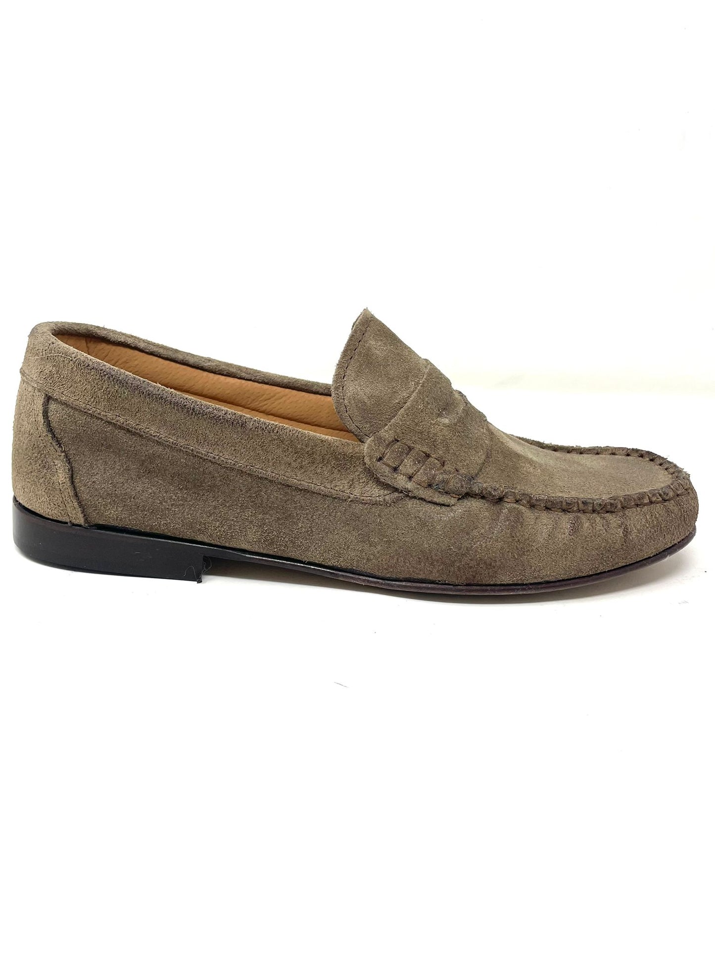 Mocassino pinzato da uomo realizzato in vera pelle scamosciata effetto vintage