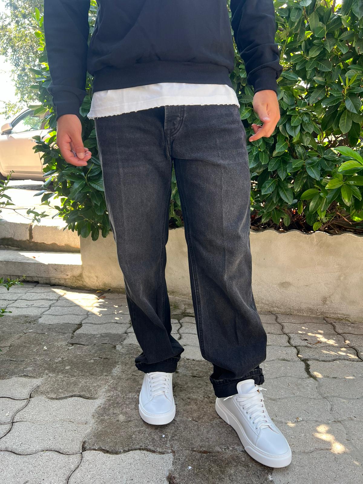 jeans baggy uomo slavato
