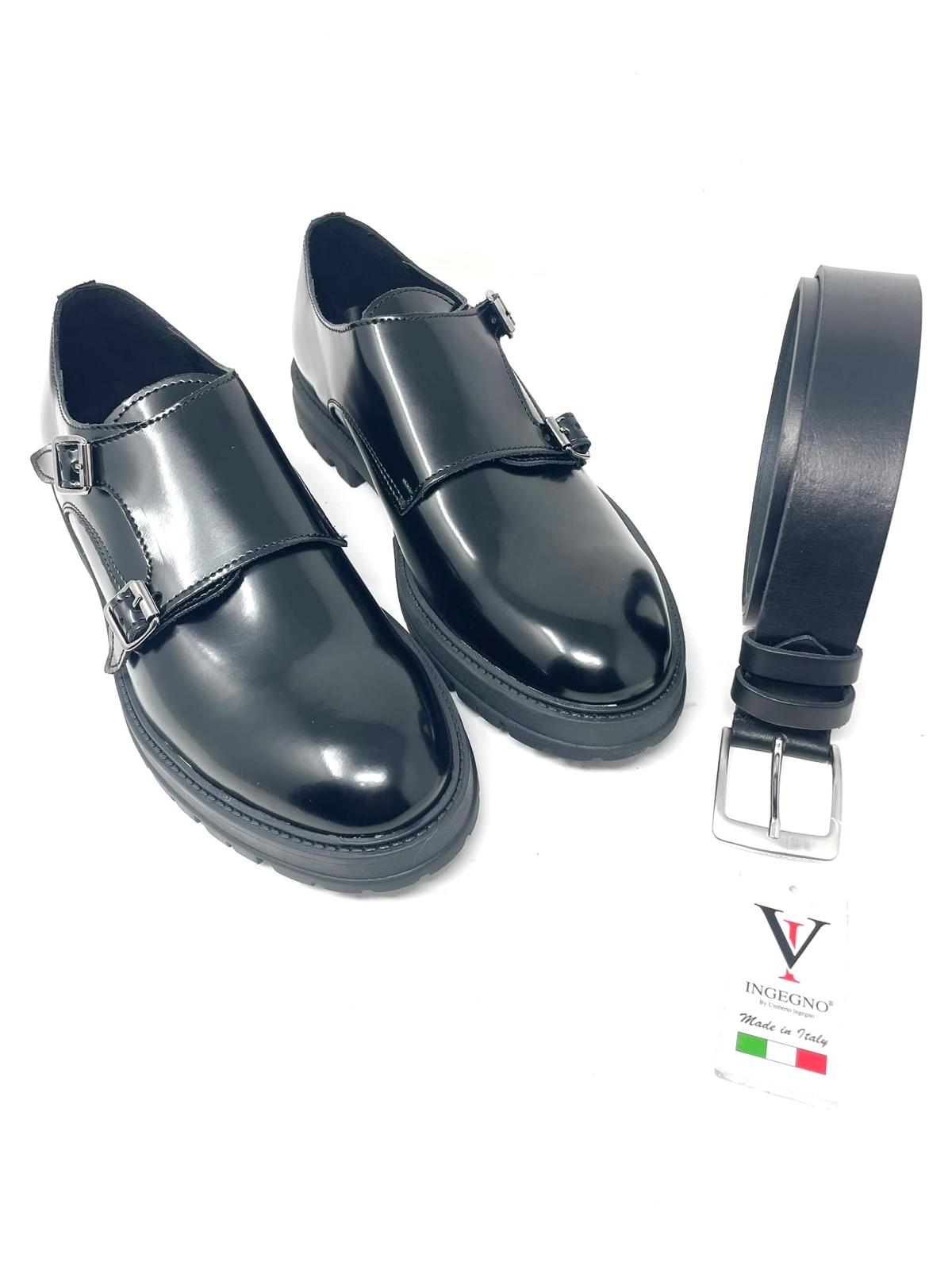 Mocassino Uomo Doppia Fibbia in Pelle Abrasivata – Fondo Vibram Made in Italy