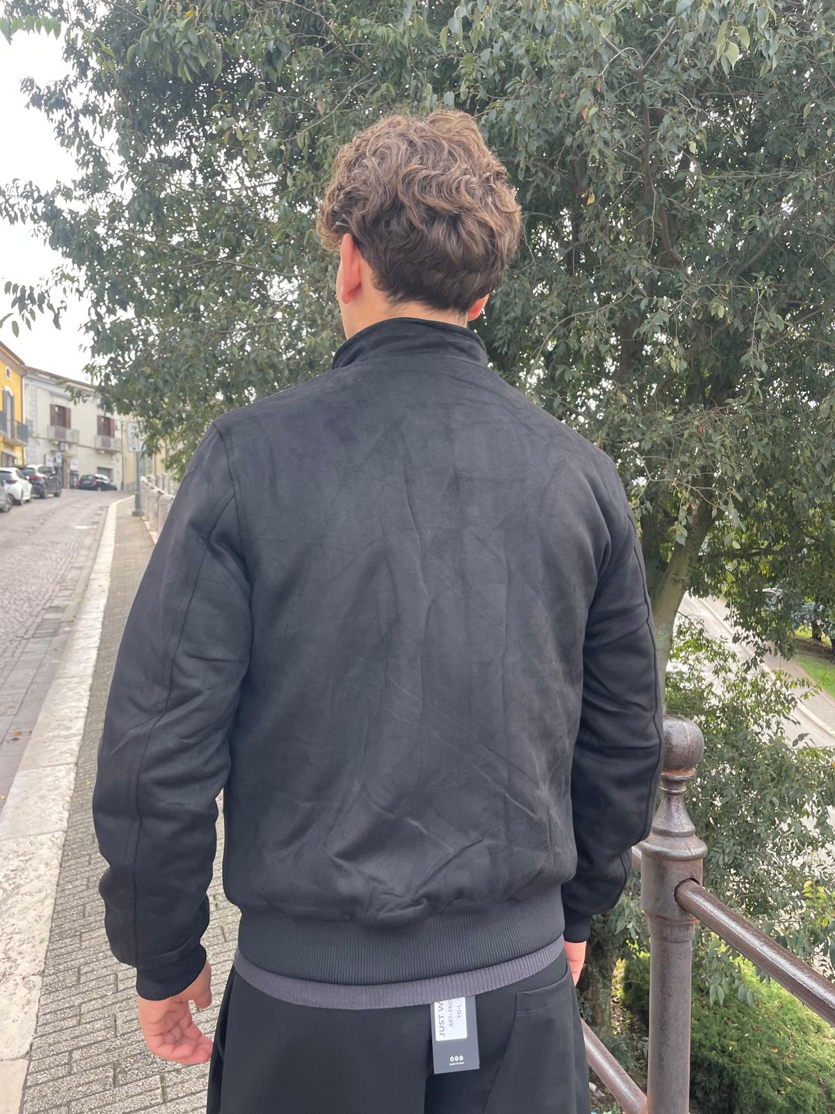 GIUBBOTTO UOMO IN ECO CAMOSCIO CON TASCHE
