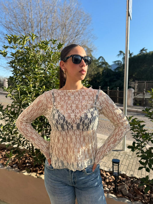 Maglia in Pizzo – Donna (Da Indossare Sotto Giacca)