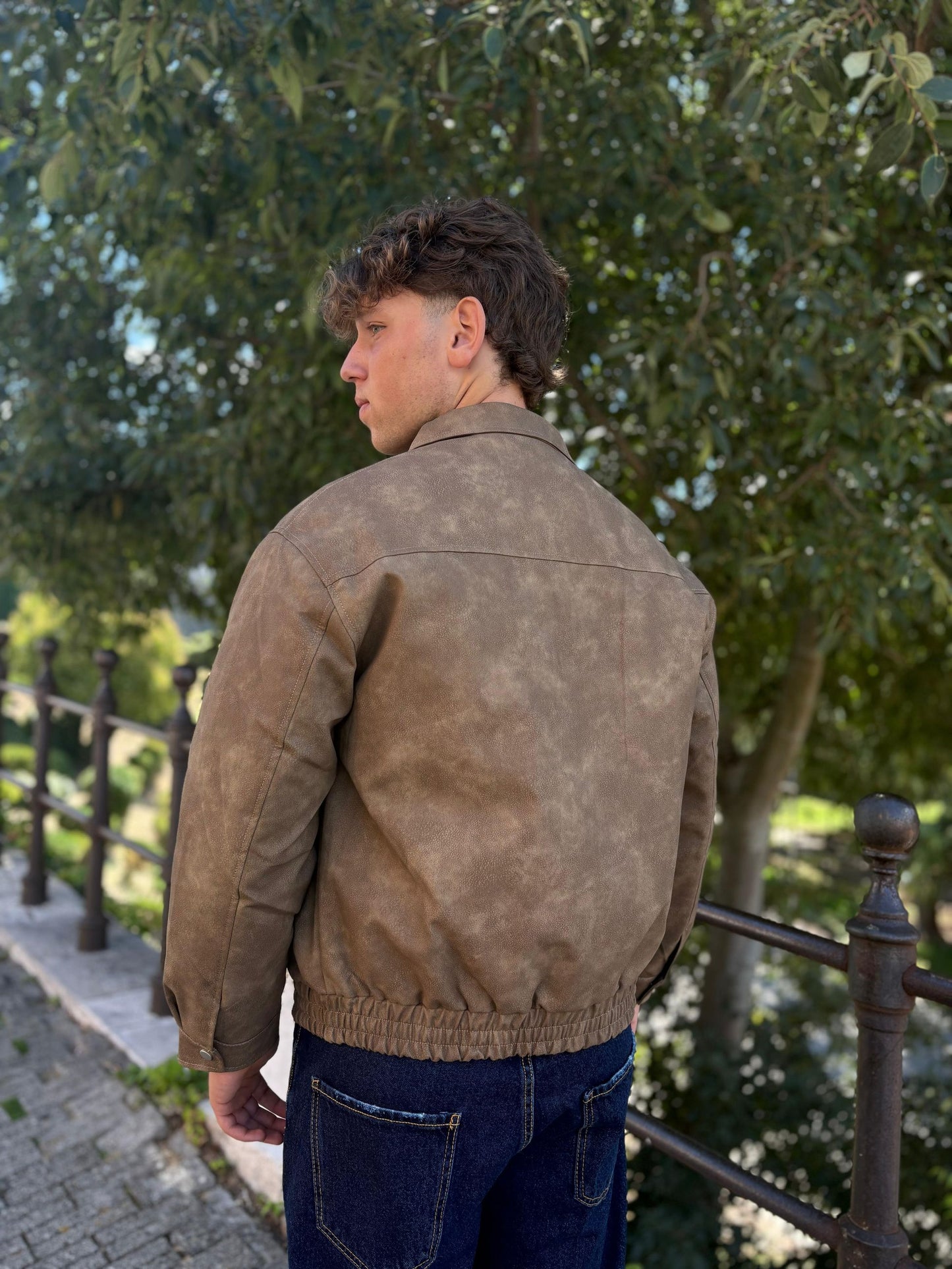 Giubbotto uomo eco pelle con tasconi