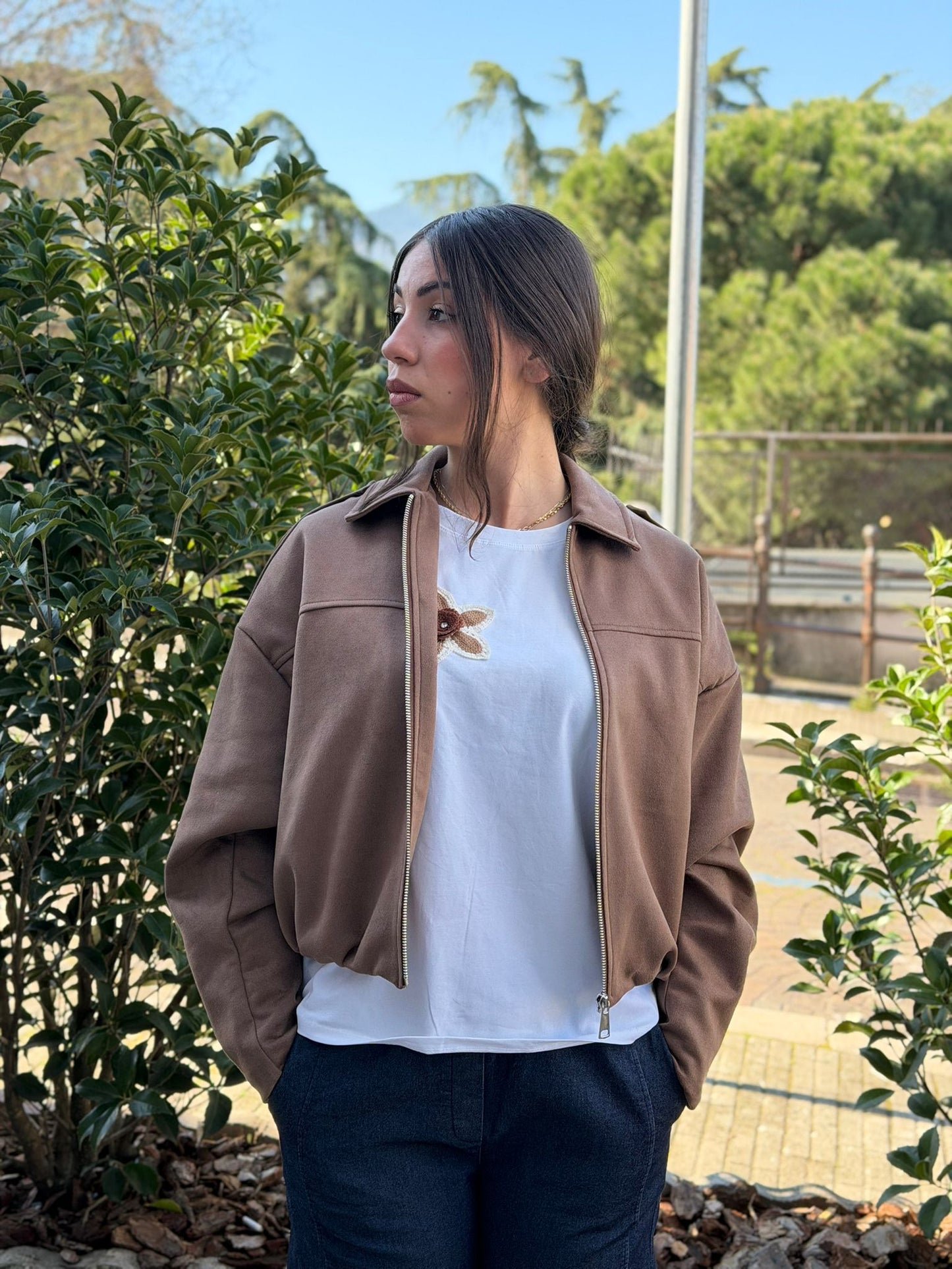 Giubbotto Donna in Eco Camoscio – Vestibilità Over