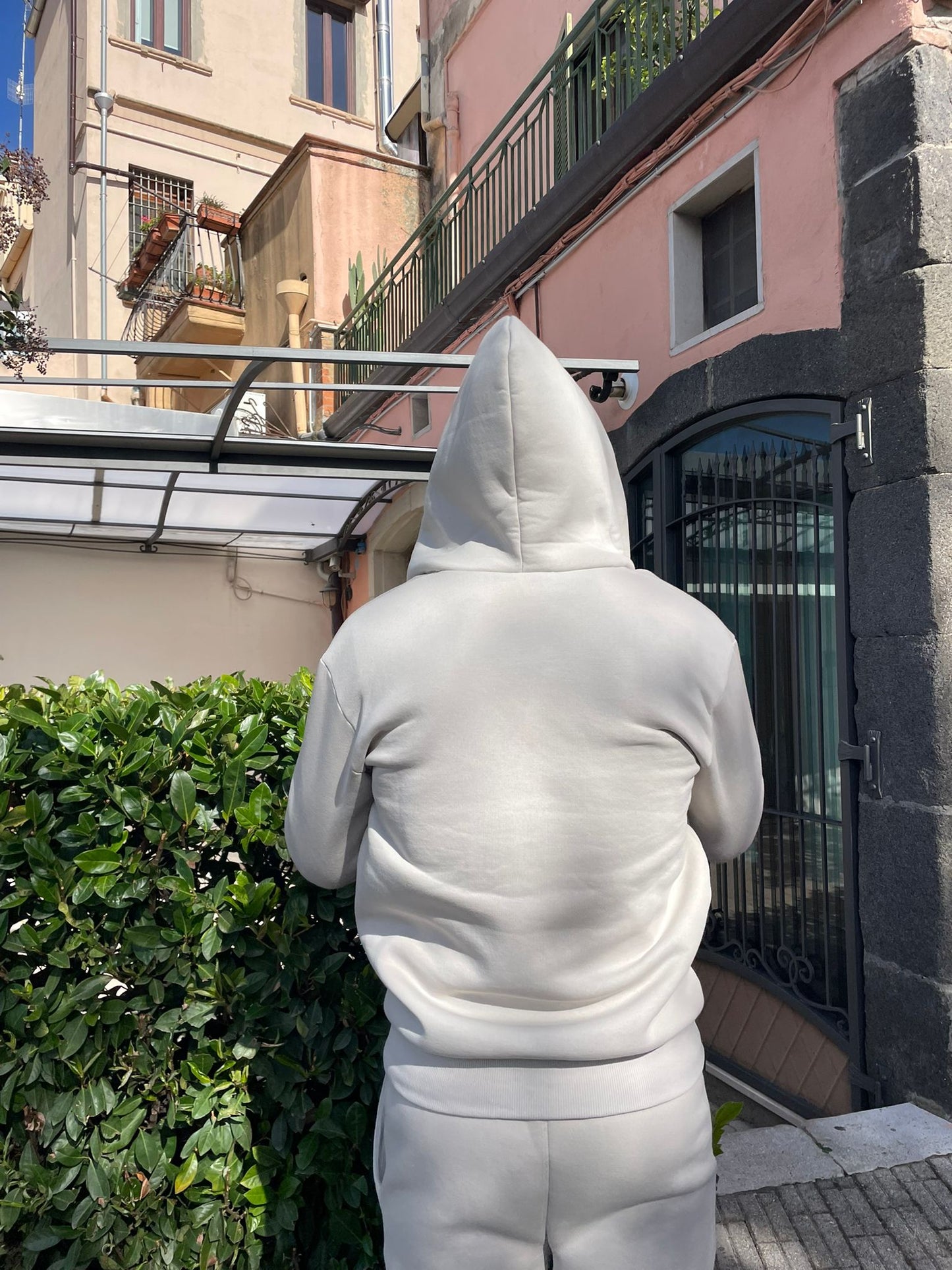 Tuta uomo completo 2 pezzi felpata pantalone baggy