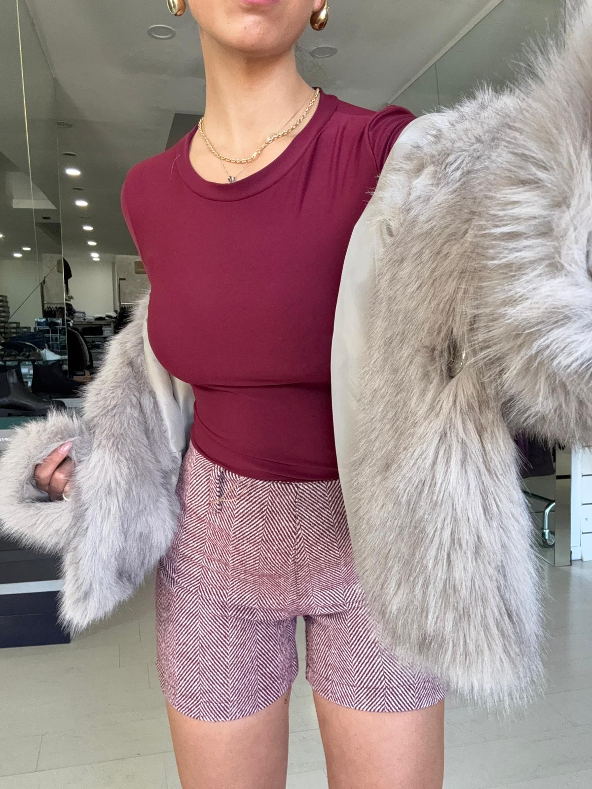 shorts tessuto spigato