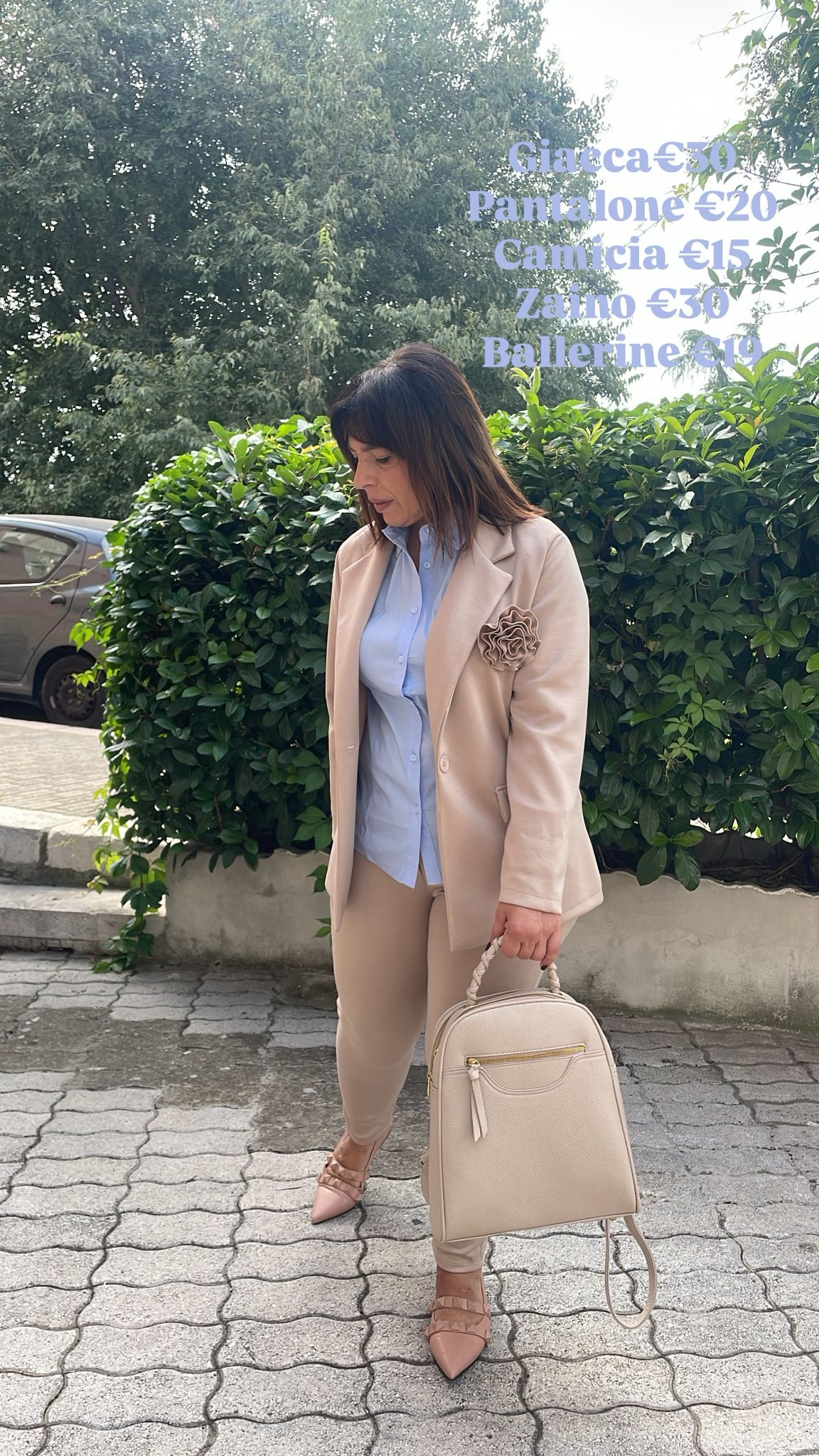 giacca blazer con spilla