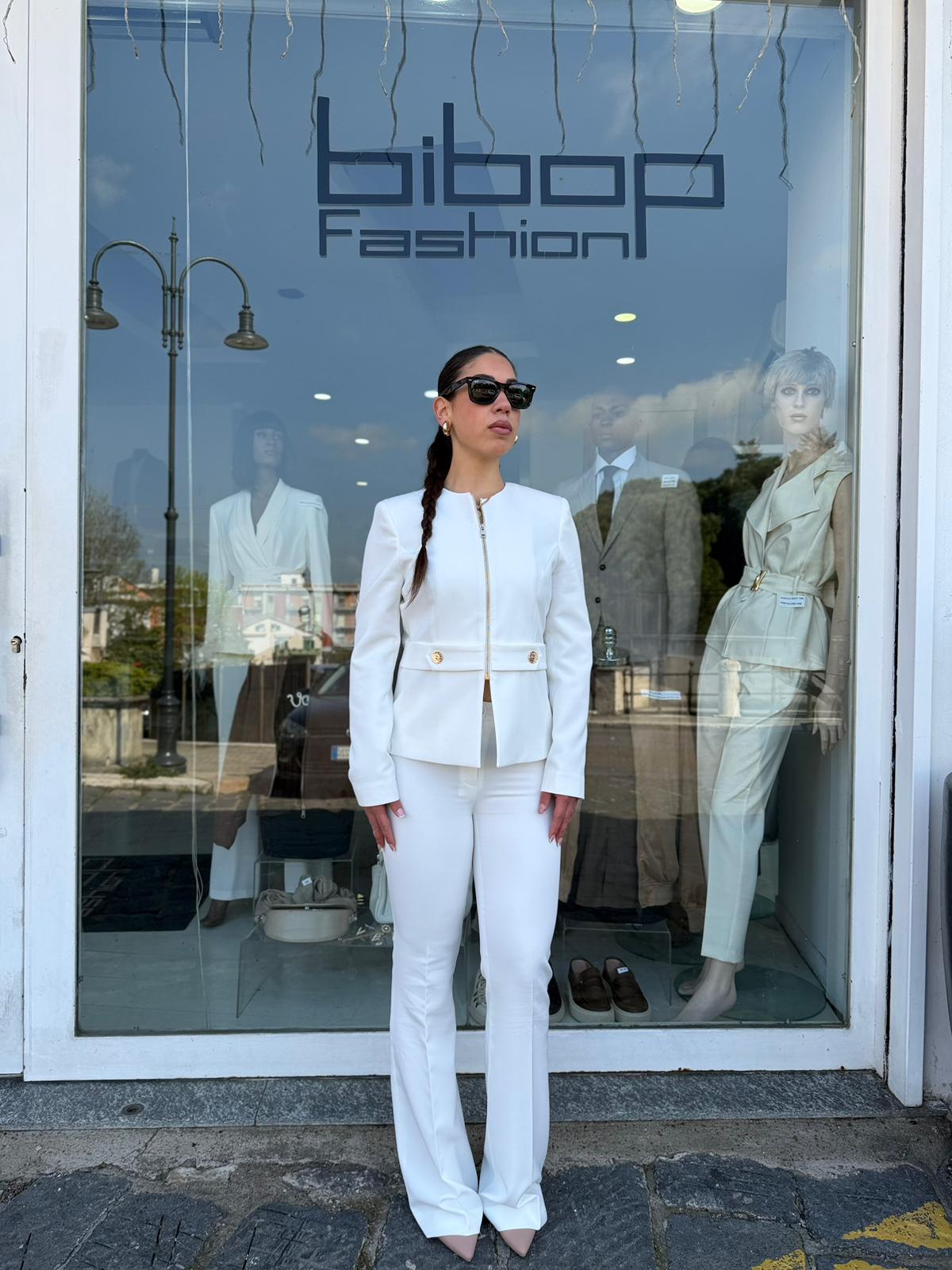 Completo Donna Giacca Zip e Pantalone Ampio
