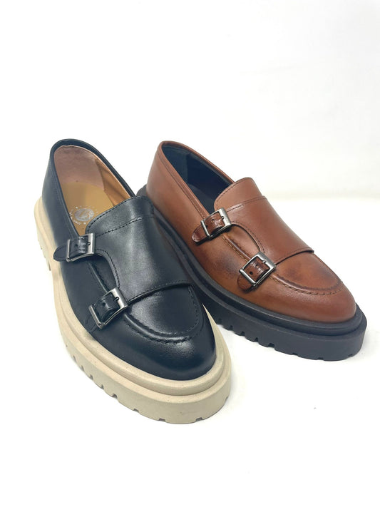Mocassino rocciatore fondo ambra vera pelle made in italy