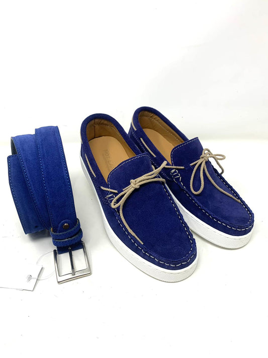 Mocassino barca  pelle scamosciata fondo gomma