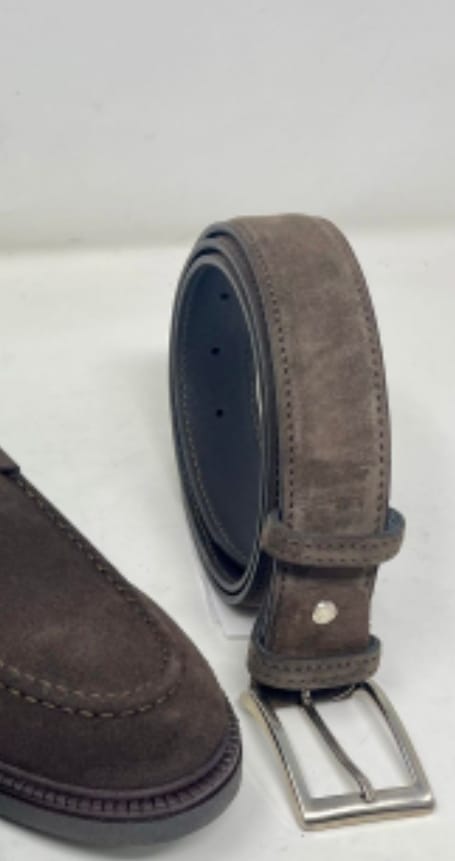 SUEDE leather belt made in Italy