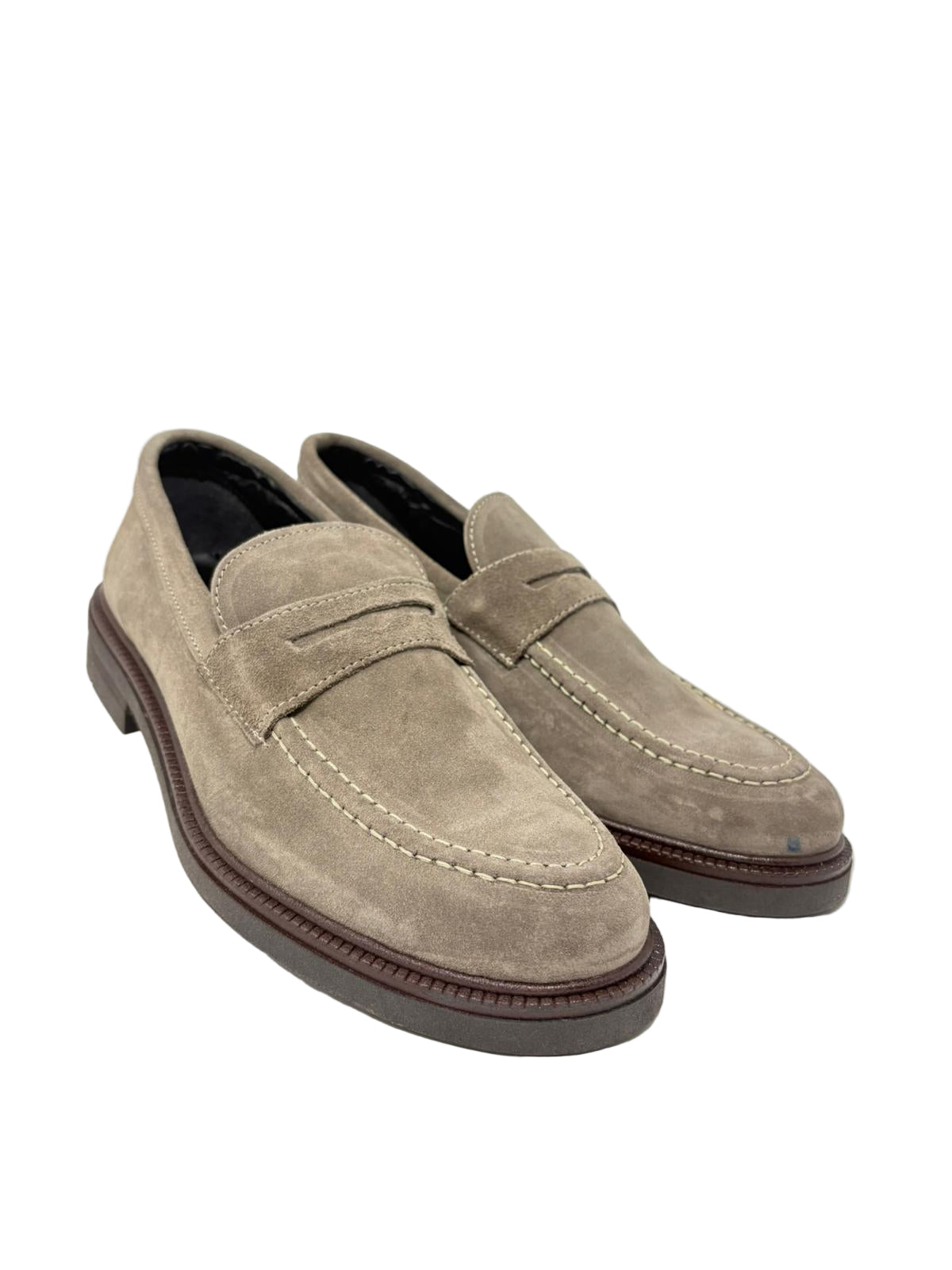 Mocassino College in Pelle Scamosciata con Fondo Vibram – Made in Italy